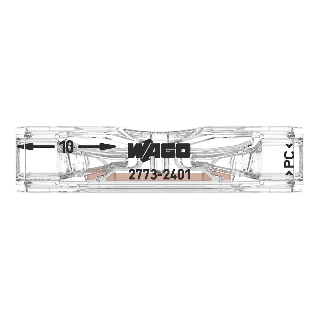 Wago 2773-2401 4mm² Inline Compact Pushwire Connector Transparent (100 Full Box) - Image 3