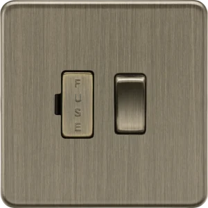 Knightsbridge SF6300AB Screwless 13A Switched Fused Spur Unit - Antique Brass