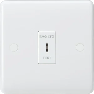 Knightsbridge CU1000DPK White Curved Edge 10AX 1G DP Key Switch "EMG LTG TEST"
