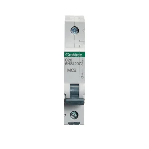 Crabtree 6HSL20C Loadstar 20A Single Pole C Curve 10kA MCB