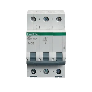 Crabtree 6HTL63D Loadstar 63A Triple Pole D Curve 10kA MCB