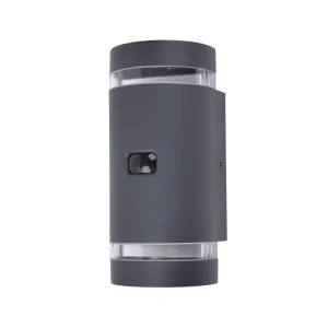 Lutec 5604014118 FOCUS IP44 GU10 Outdoor Up/Down Wall Light with PIR - Anthracite Grey (Lamp Not Included)