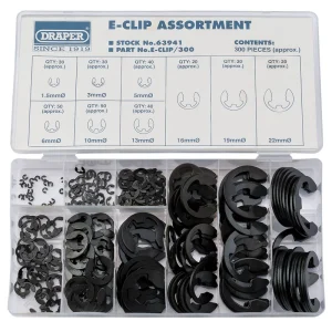 Draper E Clip Assortment (300 Piece)