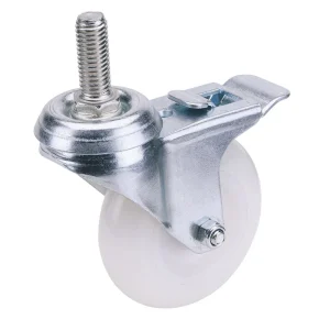 Draper 100mm Dia. Swivel Bolt Fixing Nylon Wheel with Brake - S.W.L. 125Kg