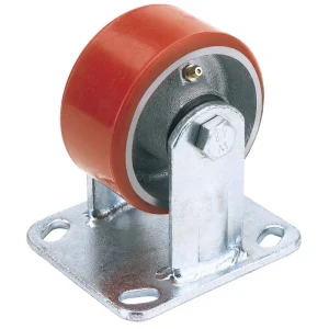 Draper 160mm Dia. Fixed Plate Fixing Heavy Duty Polyurethane Wheel - S.W.L. 400Kg