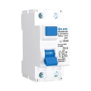 LIVE Electrical RDA240-030 2 Pole 40A 30mA Type A High Immunity RCD