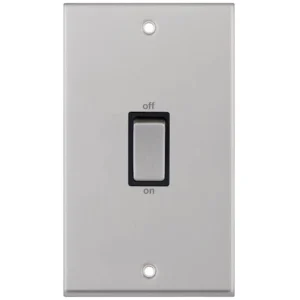 Selectric 7MPRO-248 7M-PRO 2 Gang 45A DP Switch - Satin Chrome, Black Insert