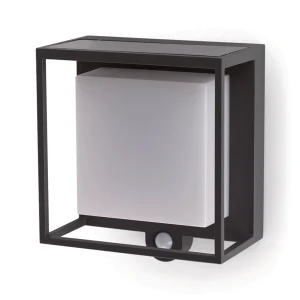 Lutec 6934601118 CURTIS 3W IP54 LED Solar Outdoor Wall Light with PIR 3000K - Dark Grey