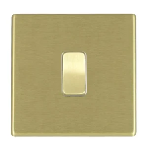 Hamilton 7G22R31SB-W Hartland G2 Screwless 1G 10AX Intermediate Plate Switch - Satin Brass, White Insert