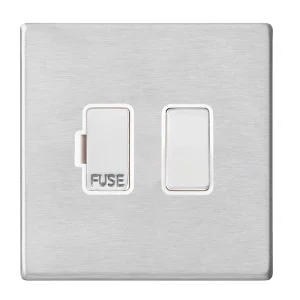 Hamilton 7G24SPSS-W Hartland G2 Screwless 13A DP Fused Spur - Satin Stainless, White Insert