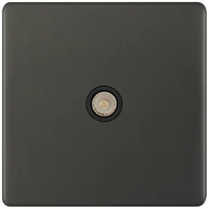 Selectric 5MPLUS-12-33 5M-PLUS Screwless 1 Gang Coaxial TV Socket - Dark Bronze, Black Insert