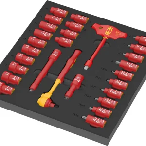 Wera 05150116001 9726 Foam insert 8007 B VDE Zyklop VDE ratchet set 1, 3/8", 28 pieces