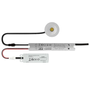 ESP D6402WH Duceri Emergency Self Test Downlight 3W LED IP20 Open Lens Lithium Battery Non-Maintained White