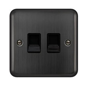 Click Deco Plus DPBZ126BK Twin Secondary Telephone Outlet - Matt Bronze (Black)