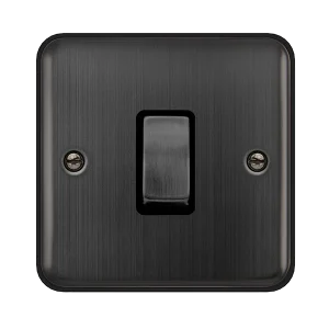 Click Deco Plus DPBZ411BK 10AX Ingot 1-Gang 2-Way Plate Switch - Matt Bronze (Black)