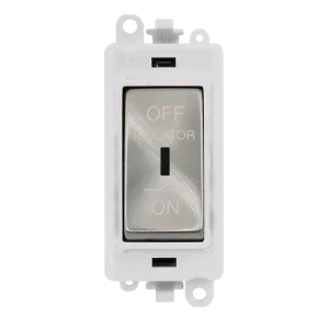 Click GridPro GM1030PWSC 10A 3 Pole Fan Isolation Key Switch - Satin Chrome (Polar White)