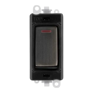 Click GridPro GM2218BKBZ 20AX Double Pole Switch with LED Module - Metal Matt Bronze (Black)