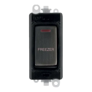 Click GridPro GM2218BKBZ-FZ 20AX Double Pole Switch with LED Module printed "Freezer" - Matt Bronze (Black)