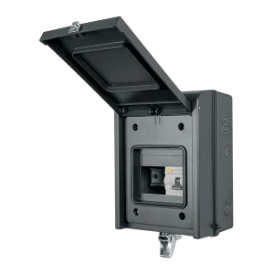 Click Elucian GUEB563RCD3IP65AG 5 Way IP65 Metal Garage Unit with 63A RCCB (3 Free Ways) - Anthracite Grey
