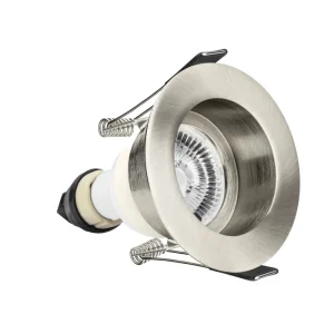 Integral ILDLFR70E002 Evofire Fire Rated Downlight 70mm Cutout IP65 Satin Nickel Recessed +GU10 Holder