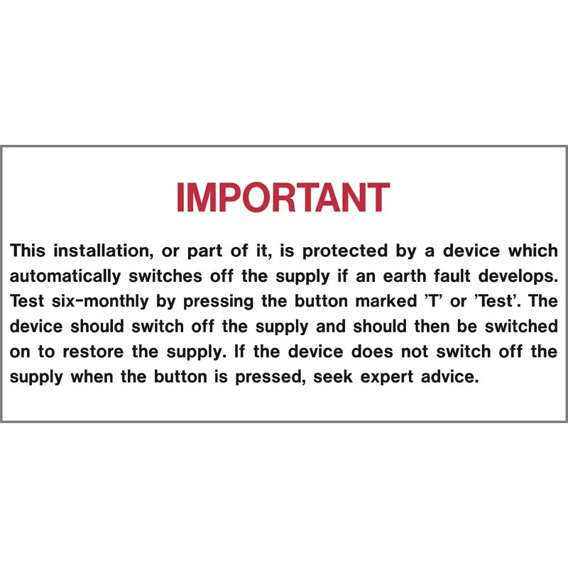 iSigns IS72100R Industrial Signs R.C.D. Test Label 130mm x 60mm Self Adhesive Vinyl (Roll of 100) - Image 2