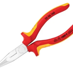 Knipex VDE Snipe Nose Side Cutting Pliers (Radio) 160mm
