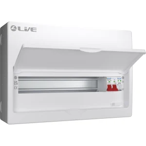 LIVE Electrical LSMC18S-SP 18 Module Metal Clad Consumer Unit c/w 100A Main Switch +20/40kA SPD (15 Usable Way)