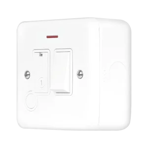 Click MCP052PW Metal Clad Pro 13A Switched Fused Connection with Flex Outlet with Optional Flex Outlet & LED - Polar White