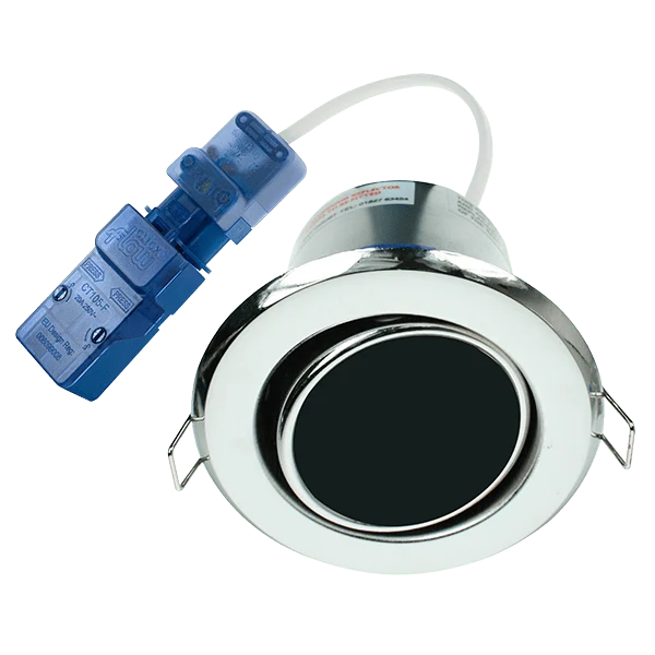 Ovia OVGU720CH FlameGuard 240V GU10 Fire-Rated IP20 Adjustable Downlight Chrome - Image 2