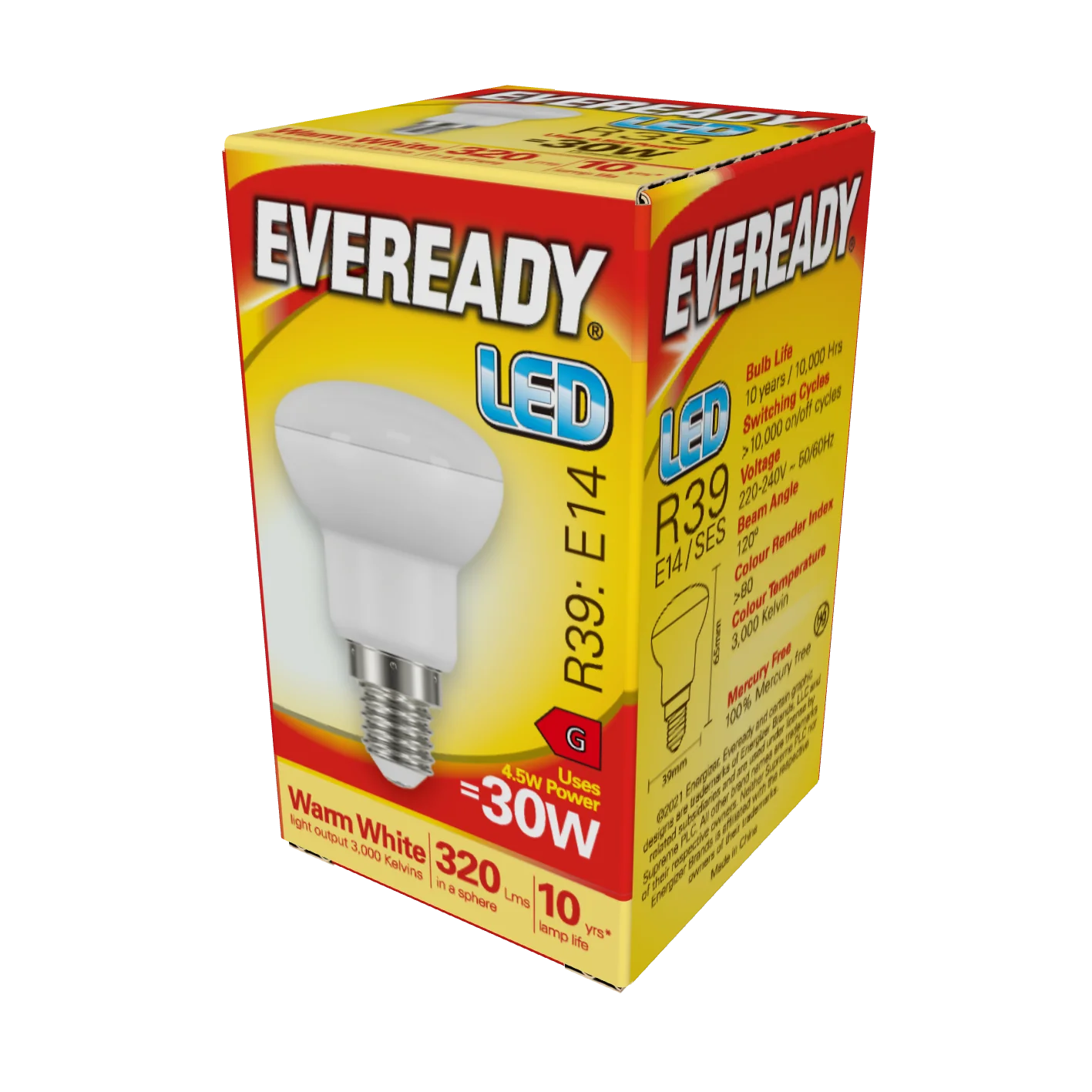 Eveready S13630 E14 SES Reflector R39 LED Bulb Opal 4.5W 320lm Warm White 3000K - Image 2