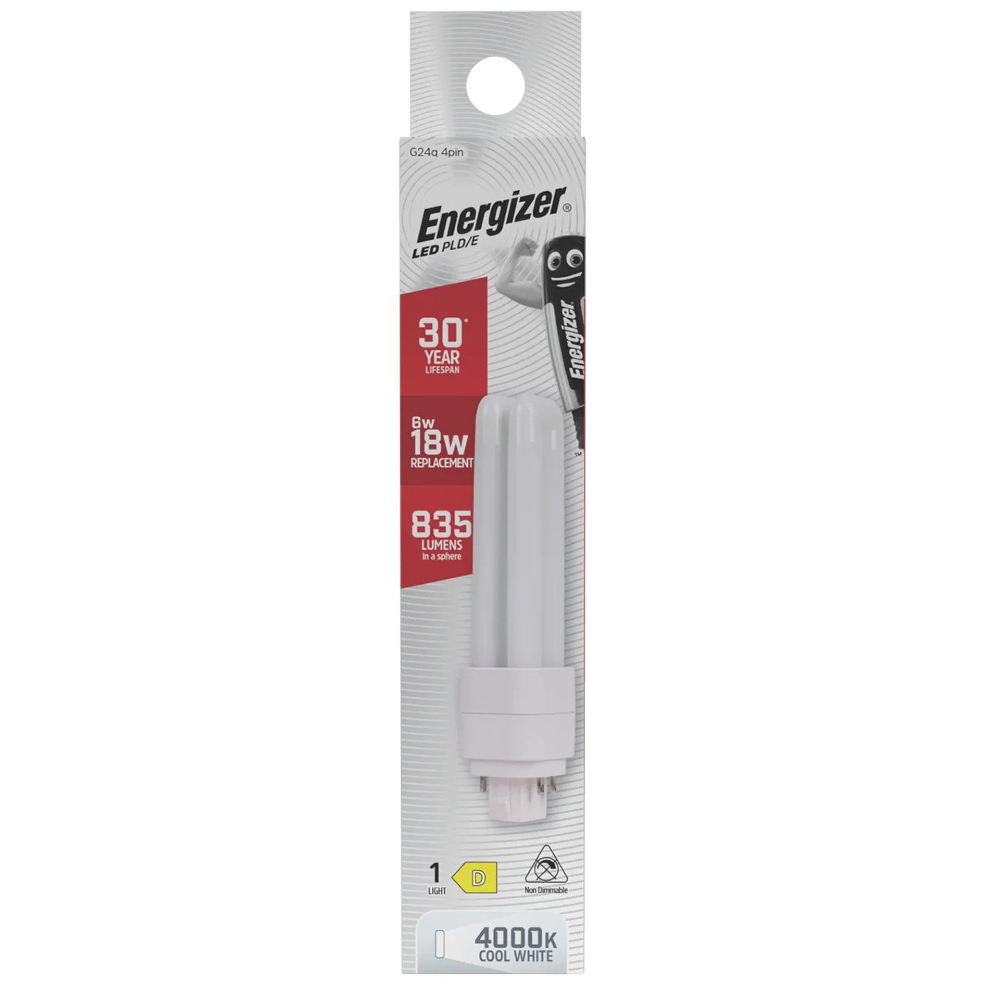 Energizer S30425 LED Lamp PLD/E G24q 4 Pin 6W 835lm 4000K (Cool White) - Image 2