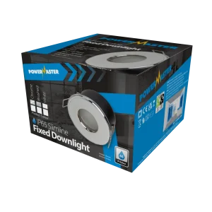 Powermaster S7687 IP65 Indoor Fixed Slim Downlight - Chrome