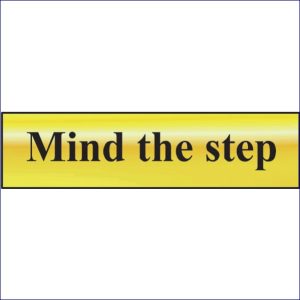 SCA6029 | Scan Mind The Step – Polished Brass Effect 200 x 50mm