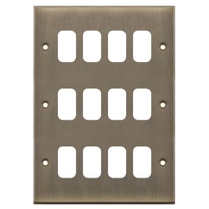 Selectric SGRID360-208 GRID360 7M-PRO 12 Aperture Modular Front Plate - Antique Brass