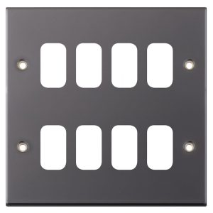Selectric SGRID360-228 GRID360 5M 8 Aperture Modular Front Plate - Black Nickel
