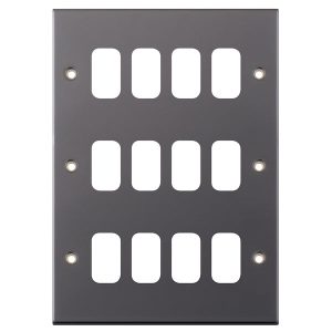 Selectric SGRID360-229 GRID360 5M 12 Aperture Modular Front Plate - Black Nickel