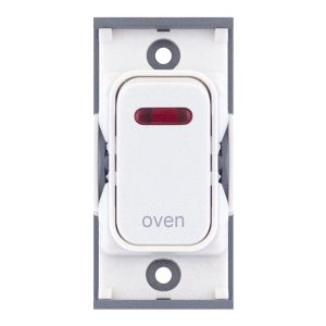 Selectric SGRID360-301 GRID360 20A DP Switch Module with Neon marked "oven" - White Plastic, White Insert