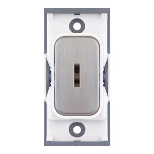 Selectric SGRID360-35 GRID360 20A DP 1 Way Key Switch Module - Satin Chrome, White Insert
