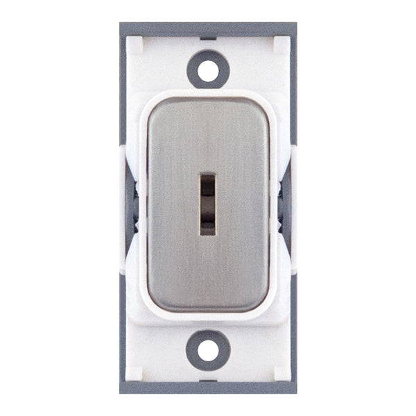 Selectric SGRID360-35 GRID360 20A DP 1 Way Key Switch Module - Satin Chrome, White Insert - Image 2