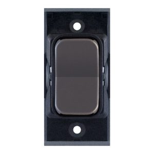 Selectric SGRID360-406 GRID360 20A SP 2 Way Centre Off Retractive Switch Module - Black Nickel, Black Insert