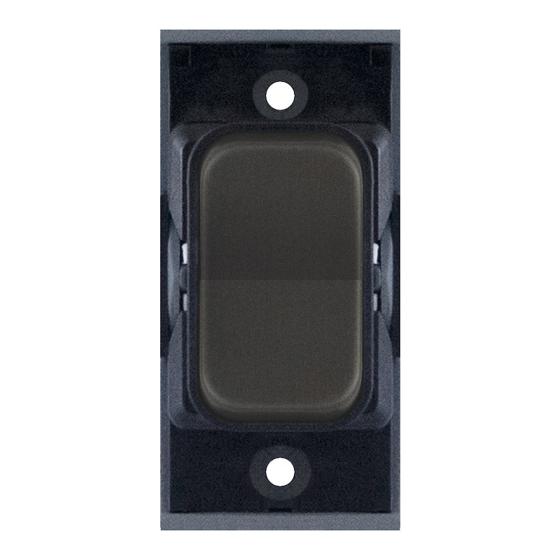 Selectric SGRID360-466 GRID360 20A SP 2 Way Centre Off Retractive Switch Module - Dark Bronze, Black Insert