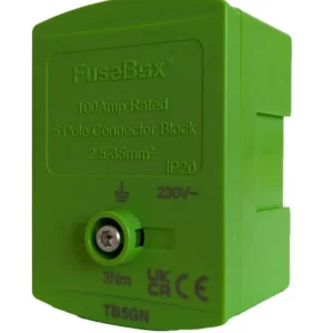 FuseBox TB5GN 100A 5 Pole Terminal Block IP20 Green