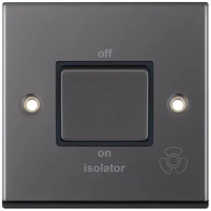 Selectric 7MPRO-408 7M-PRO 10AX 3 Pole Fan Isolator Switch - Black Nickel, Black Insert