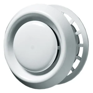 Blauberg VPR-100 Plastic Circular White Ceiling Air Valve Vent Diffuser MVHR MEV Ventilation System with Flange - 4" 100mm