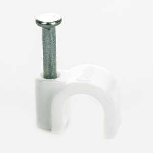 BG CCR6/50 White Round 6mm Cable Clips - 50 Pack