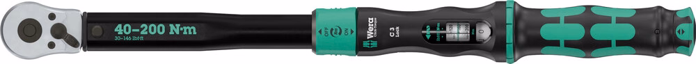 Wera 05075692001 Click-Torque Lock C 3 Torque wrench, adjustable, reversible ratchet, Torque Lock function, 40-200 Nm, 1/2" x 40-200 Nm