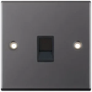 Selectric DSL444 5M 1 Gang RJ11 Data Socket - Black Nickel, Black Insert
