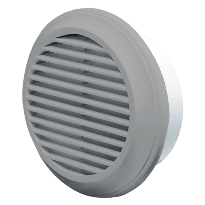 Blauberg DECOR 125-MB GREY Round Plastic Vented Fixed Blade Air Ventilation Louvred Wall Soffit Cover Grille 5" 125mm - Image 2