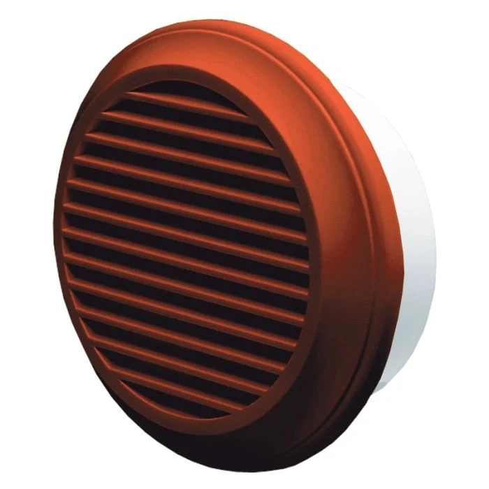 Blauberg DECOR 125-MB TERRACOTTA Round Plastic Vented Fixed Blade Air Ventilation Louvred Wall Soffit Cover Grille 5" 125mm