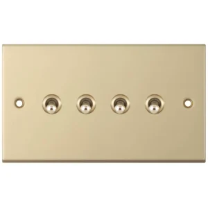 Selectric DSL877 5M 4 Gang 2 Way 10A Toggle Switch - Satin Brass